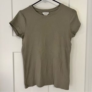 Club Monaco ribbed tee green size medium